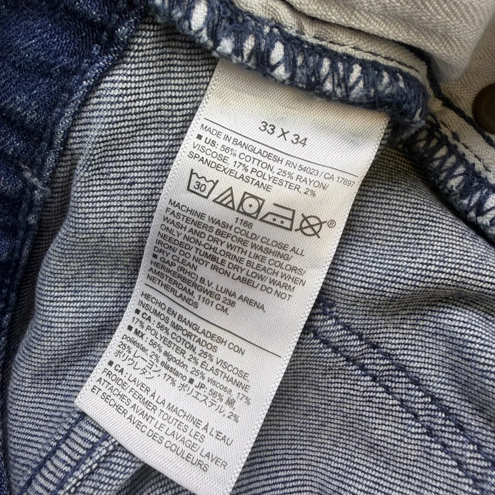 Banana Republic Travel Slim Jean Mens 33x34 Blue Denim Pants NWT